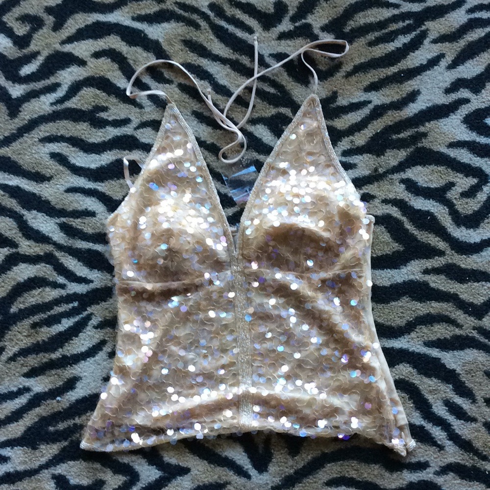 Gold sequin halter top!!!